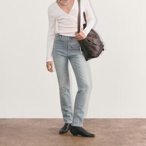 Everlane The Way-High Slim Jean in Vintage Light Denim 31” waist 29” inseam NWT